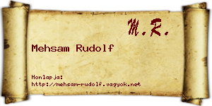 Mehsam Rudolf névjegykártya